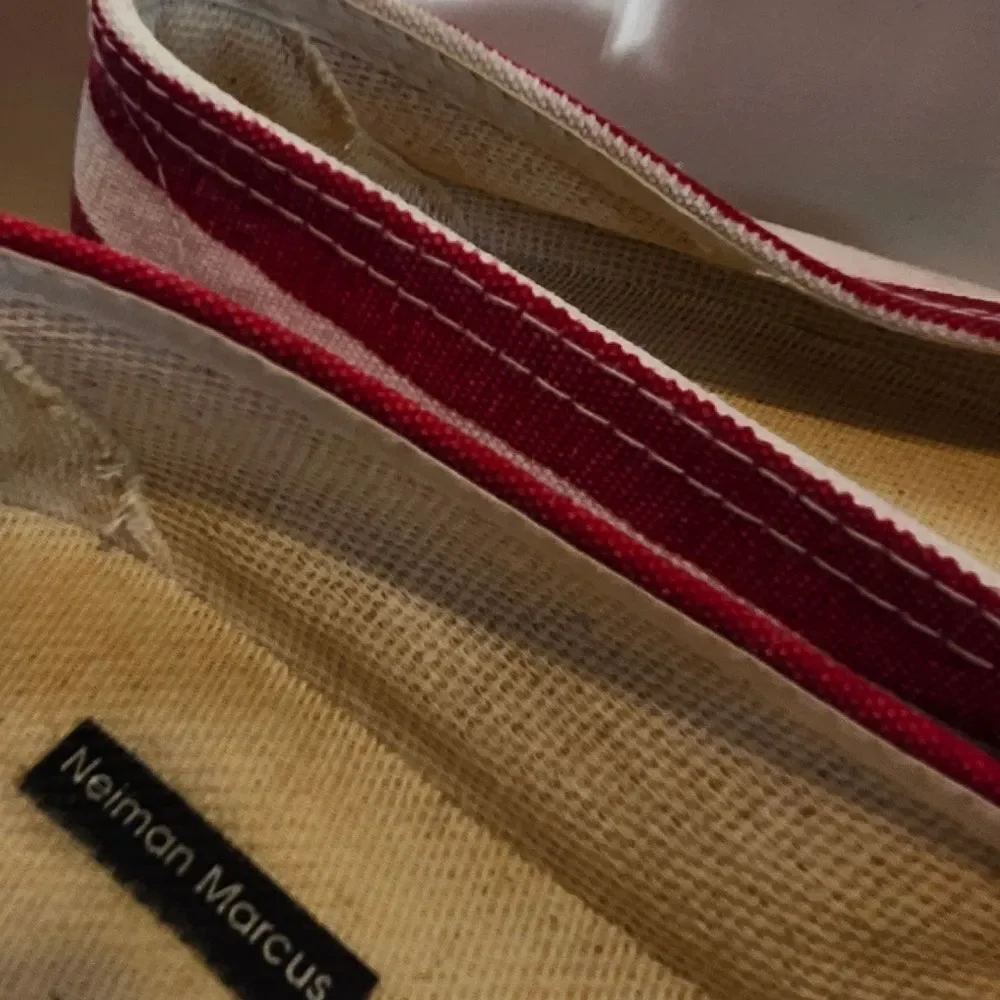 Neiman Marcus Classic Red/White Striped Espadrilles Made Spain Sz.9/40 EU $175